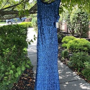 NWT B. Darlin Blue Cobalt Sequin Prom Dress Size 5/6 Never Worn